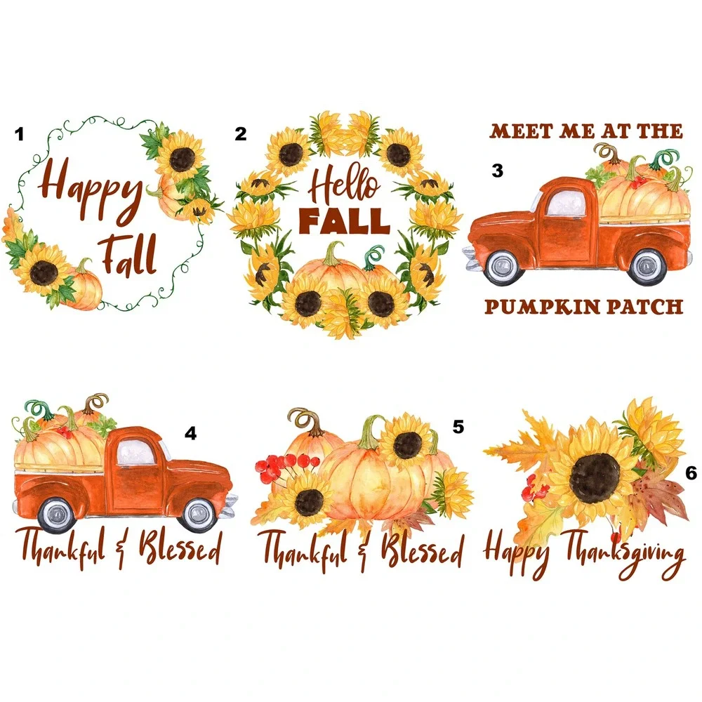 Harvest Fall kitchen‎ towel set, Great gift for Mom, Set of 3 towels, set #2